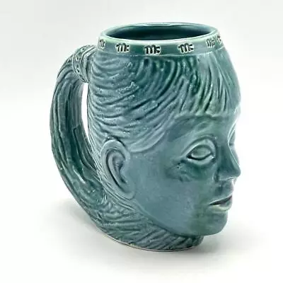 Buy Bristow Potteries Malta Turquoise Blue Sculptural Female Head Face Mug • 12.95£