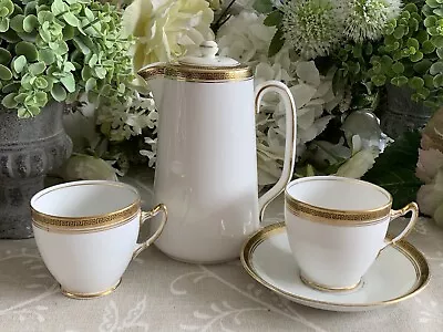 Buy Hammersley Greek Key Water / Chocolate Pot, T. Goode Bell China Cups One Saucer • 9.95£