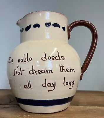 Buy Vintage Torquay Motto Ware Studio Pottery Jug Vase Pitcher Do Noble Deeds 18cm • 7.99£