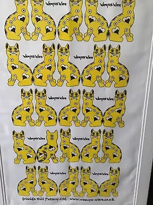 Buy 90  X  64cm  FABULOUS  FRAMED  WEMYSS  WARE  YELLOW  GALLÉ  CAT  TEA  TOWEL • 49.99£