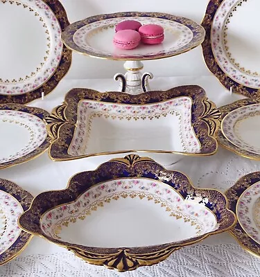 Buy Antique Aynsley Dessert Service, Comport, Serving Dishes, Plates, Rose Garland • 290£