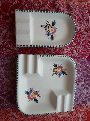 Buy Two Poole Pottery Traditional Hand Decorated / Hand Painted Ashtrays SF Pattern • 16.95£