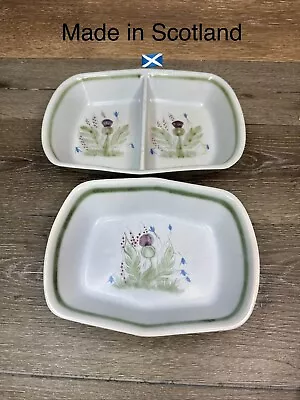 Buy Buchan Scotland Pottery THISTLEWARE 11” & 9  Serving Dish Vegetable Dish~2 Pc • 82.94£