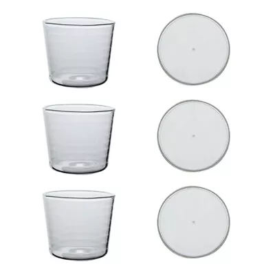 Buy  3 Pcs Glass Bowl Fruit Salad Plate Food Containers With Lids Clear • 14.49£