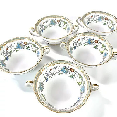 Buy Vintage Noritake Norwich China Cream Soup Bowls Set Of Five Handled Handles • 51.24£