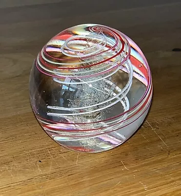 Buy Vintage Art Glass Paperweight Pink/pink Red/White Swirl ￼ • 9.99£