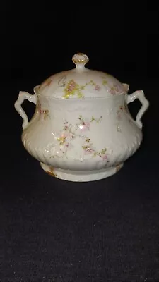 Buy Theodore Haviland Limoges France China Pink Roses &blue Scrolls Sugar Bowl W/lid • 40.07£