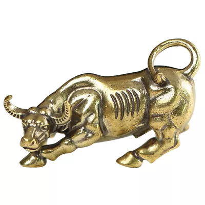 Buy Brass Cattle Ornament Desktop Sculpture Vintage Chinese Style Bull Ornament • 11.48£