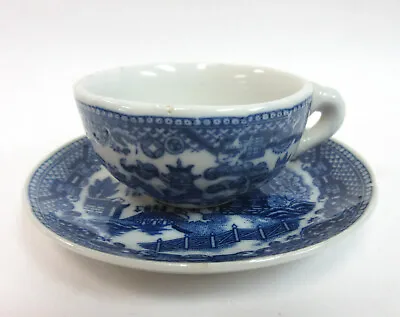 Buy Vintage Blue Willow Transferware Child's Toy DishesTea Set Cup And Saucer  • 6.06£