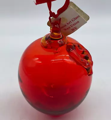Buy Boyce Art Glass Red Apple Hanging Ornament Glass • 12.07£