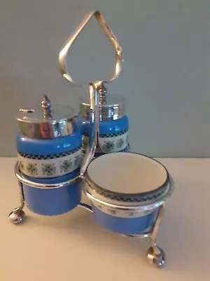 Buy Vintage Blue Cruet Stand  By Newport Pottery Possibly 1950s. Used As Ornament. • 7.50£