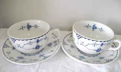 Buy Two Furnivals Blue Denmark Cups & Saucers (a) • 13.50£
