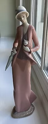 Buy Nao Lladro Autumn Stroll 1232 Perfect Condition Lady With Cat 1995 Retired 12” • 50£