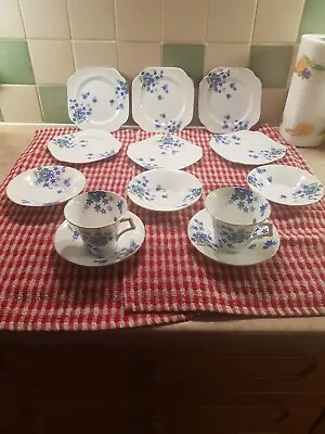 Buy Colclough Bone China, Two Tea Cups. Five Saucers And Six Side Plates  • 19.68£