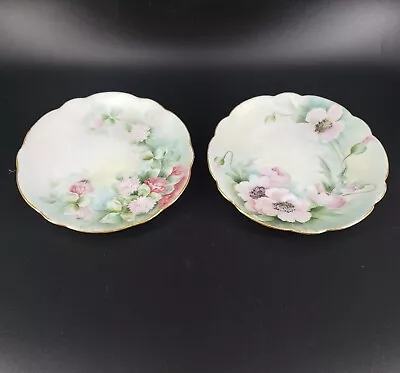 Buy Vintage Pair Handpainted Floral Plates Bavaria Germany 6  • 18.59£