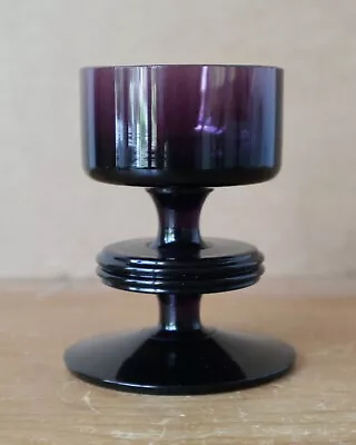 Buy Good Vintage Wedgwood Glass Sheringham Amethyst Single Disc  RSW13/1 Candlestick • 24£