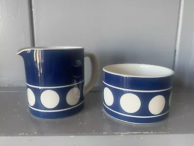 Buy TG Green Judith Onions Jersey Blue Milk Jug And Sugar Pot Cornish Ware • 14£