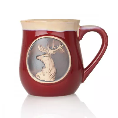 Buy Highland Stag Stoneware Mug - Scottish Deer Ceramic Mug - Red • 18.62£