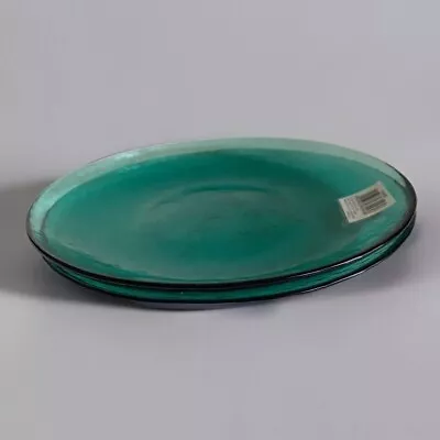 Buy John Lewis Green Glass Plate X2 Set . BNWT • 18£