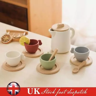 Buy 9pcs/10pcs Pretend Play Tea Set Role Play Wooden Tea Set For Kids (9pcs) • 12.80£