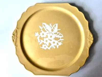 Buy RARE Harker Pottery Cameoware - YELLOW Dainty Flower Cake Plate/Platter MINT! • 163.09£