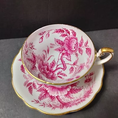 Buy  Peony  EB Foley Tea Cup And Saucer Gold Trimmed Vtg Bone China Made In England  • 125.81£