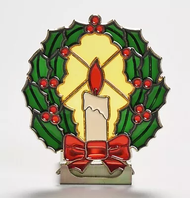 Buy Vintage Stained Glass Xmas Christmas Candle Tea Light Decoration Ornament • 14£