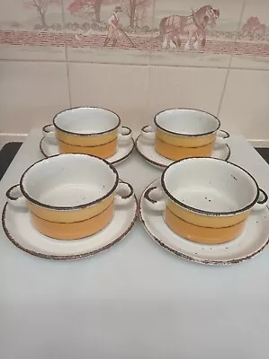 Buy 4 X Stonehenge Sun 4.5 Inch Two Handled Soup Bowl 1970s Eve Midwinter Dessert • 39.99£