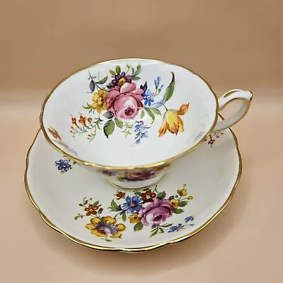 Buy Very Rare Vintage Hammersley & Co Fine Bone China Floral Tea Cup And Saucer Set • 50£
