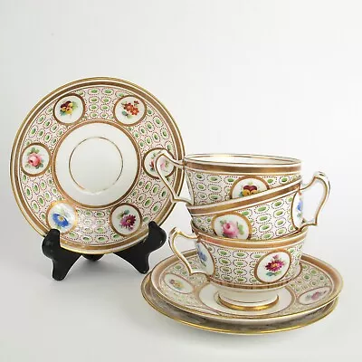 Buy A1583 By CROWN STAFFORDSHIRE Antique 3 Sets Of Cups & Saucers 6pieces FLAWS • 88.53£