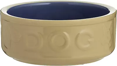 Buy Mason Cash Cane & Blue Lettered Stoneware Dog Bowl, 18 Cm • 9.66£