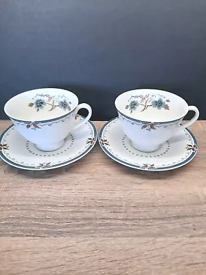 Buy Royal Doulton Old Colony Tea Cups & Saucers X2 Bone China Teacups • 10.80£