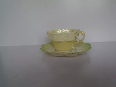 Buy Antique Belleek Bone China Cup & Saucer • 4.99£