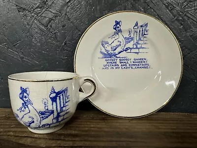 Buy Vintage Children’s Tea Cup & Saucer By ‘Shell Ware’, Goosey Gander  Rhyme • 9.99£