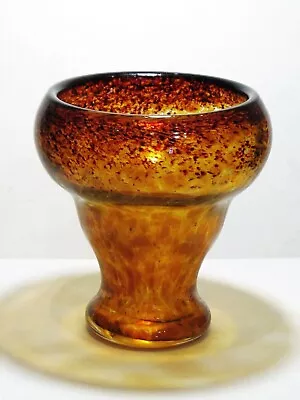 Buy Czech (Bohemian) Art Deco Tangerine Glass Vase, MonArt Style • 161.85£