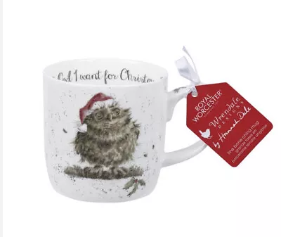 Buy Christmas Gift !!!300ml Royal Worcester Wrendale “Owl I Want For Christmas” Mug • 8.50£