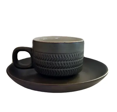 Buy VINTAGE 1962 Denby Chevron Coffee Cup & Saucer Ceramic By Gill Pemberton VG+++ • 8.99£