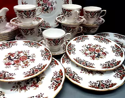 Buy Beautiful Colclough Royale Bone China Tea Set Cups + 6 Salad Plates Cake Plate • 42£