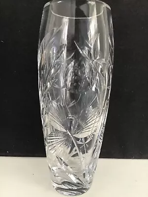 Buy An Attractive Cut Crystal - Strawberry Design - Glass Vase - 23 Cm Tall • 12£