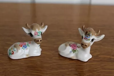 Buy 2 X Small Floral Szeiler Cows • 14£