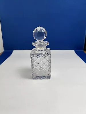 Buy Vintage Perfume / Scent  Glass Bottle With Stopper  - Cut Glass Design • 8£