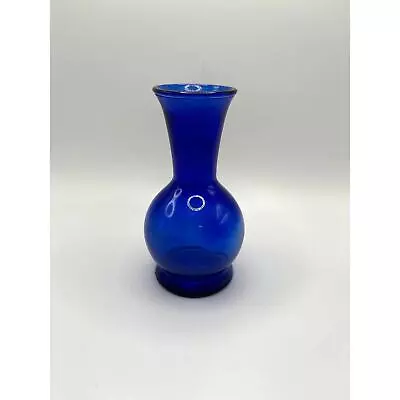 Buy Vintage Cobalt Blue Glass Bud Vase Table Or Windowsill Small Flower Jar USA Made • 16.77£
