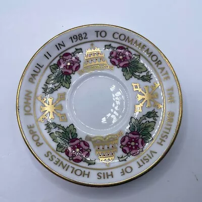 Buy Spode Miniature Saucer - Commemorate British Visit Pope John Paul II 1982 RARE • 5.58£
