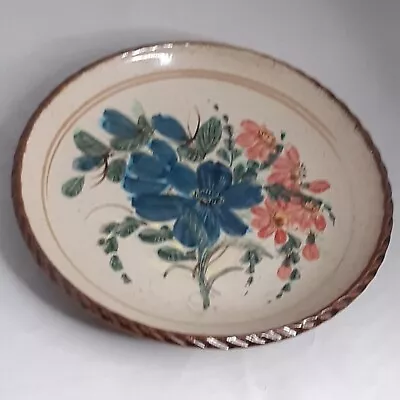 Buy Studio Pottery Floral Plate Impressed Mark JG 9 1/2 Inches Wide • 24.99£