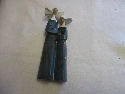 Buy Lladro Nuns Statue Of 2 W/ Rosaries Dark Blue Grey Gres Finish 1977 Daisa Vtg • 83.87£