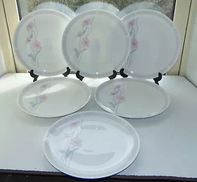 Buy Coalport Bone China Candy Pattern Pink Poppy 6 X Dinner Plates 27.5cm • 28£