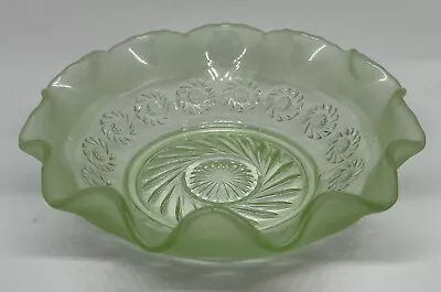 Buy Vintage George Davidson Green Glass BlackBerry Prunt Bowl • 9.99£