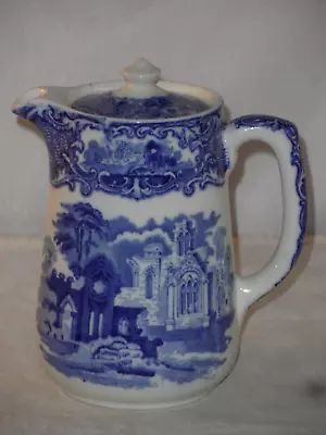 Buy Vintage George Jones & Sons Abbey 1790 Blue & White Coffee Pot. Water Jug 16cms • 11.99£