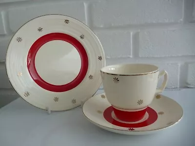 Buy Tea Plate, Cup & Saucer Trio George Clews Red/Cream/Gold Vintage • 7.81£