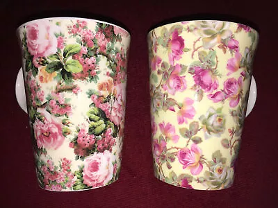 Buy CROWN TRENT Floral Cups Mugs X 2, FINE BONE CHINA Made In England, NEW Other • 12£